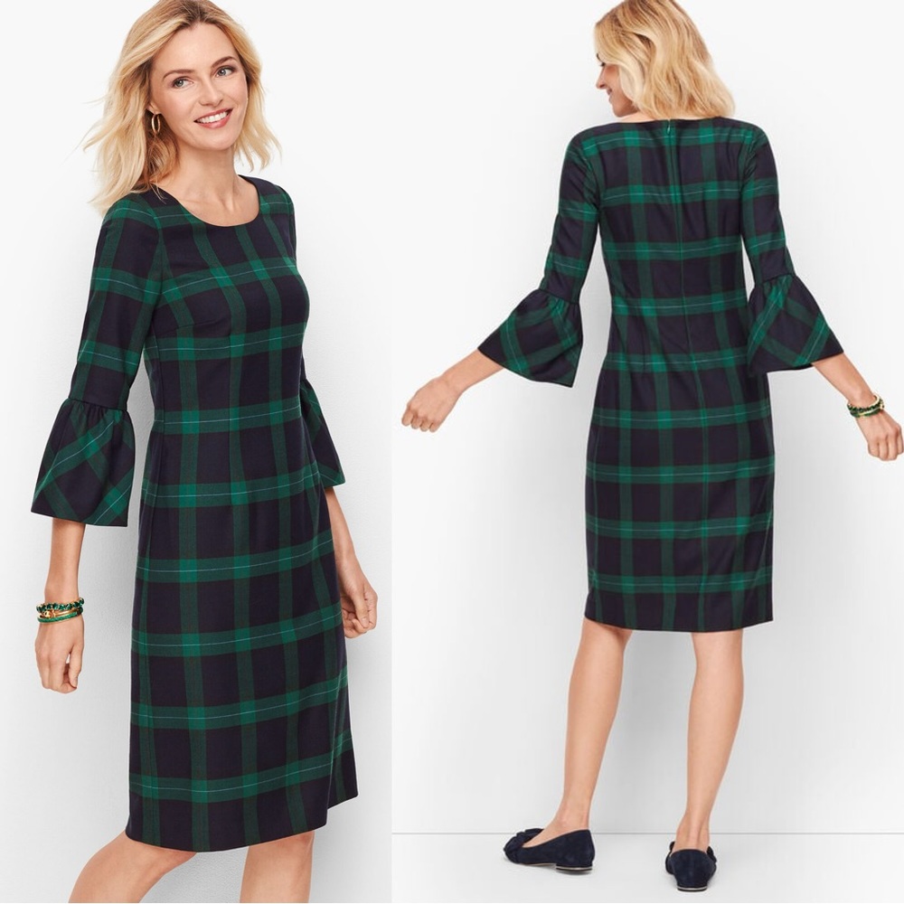 Talbots Black Watch Plaid Shift Dress – Size 6 – NWT